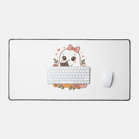 Kawaii Ghost Halloween Chat noir Citrouille Chat c (Clavier et souris)