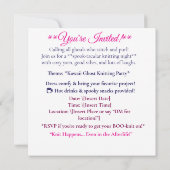 Kawaii Ghost Knitting Halloween Invitation Sticker Kaart (Achterkant)