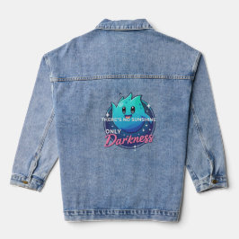 Kawaii Ghost No Sunshine Only Darkness Aesthetic Denim Jacket