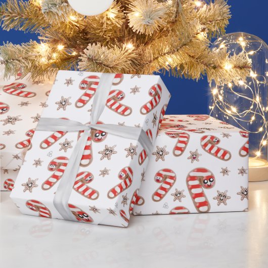 Kawaii Ginger Brood Cookie Cadeaupapier (Feestdagen)