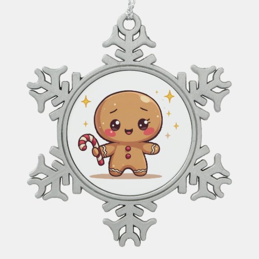 Kawaii Gingerbread Man Cute Christmas Ornament (Voorkant)