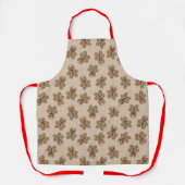 Kawaii Gingerbread Man Pattern Schort (Voorkant)
