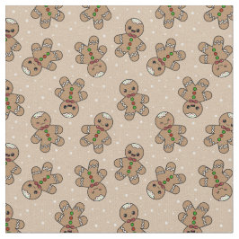Kawaii Gingerbread Man Pattern Stof