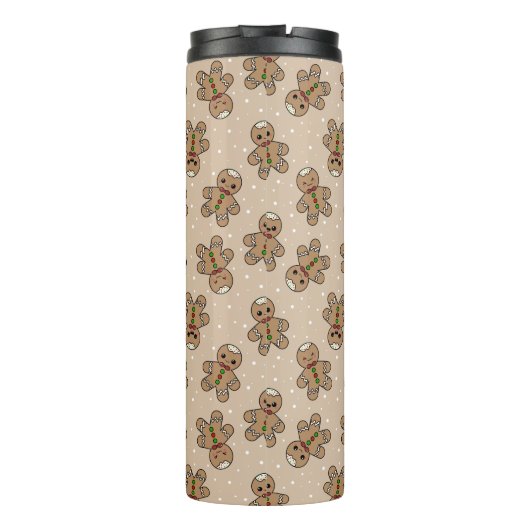 Kawaii Gingerbread Man Pattern Thermosbeker (Achterkant)