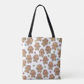 Kawaii Gingerbread Men Christmas Tote Bag (Achterkant)