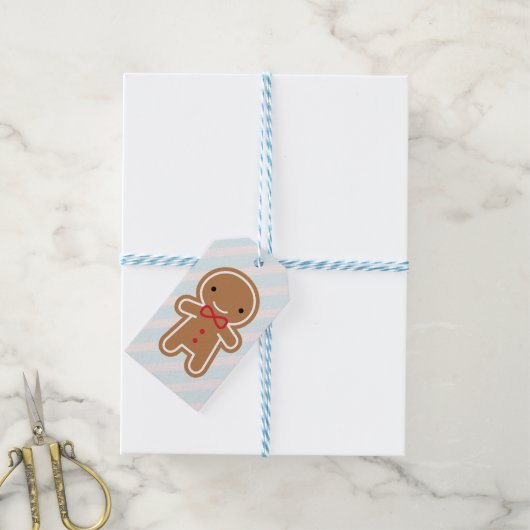 Kawaii Gingerbrood Man Cadeaulabel (Met Touw)