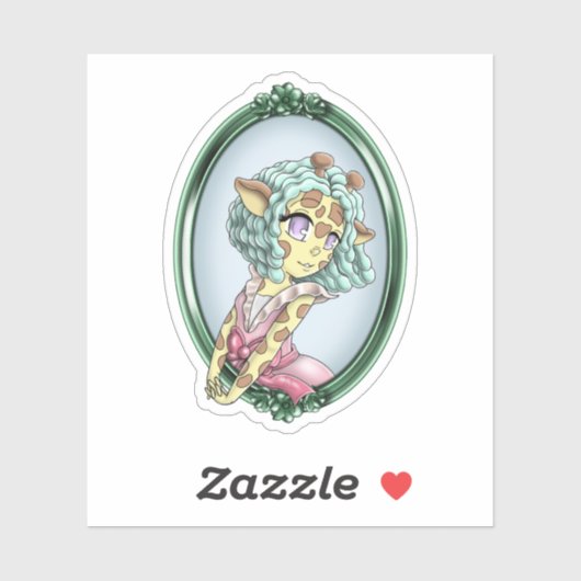 Kawaii Giraffe Anime Meisje Sticker (Vel)