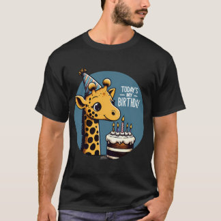 Kawaii Giraffe Vandaag is mijn verjaardagsfeestje T-shirt