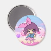 Kawaii girl magnet magneet (Voorkant / Achterkant)
