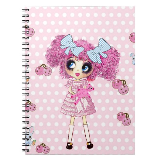 Kawaii Girl PinkyP schattige girly Notitieboek (Voorkant)