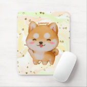 Kawaii glimlachend Cartoon-stijl Shiba Inu Muismat (Met muis)