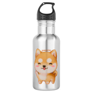 Kawaii glimlachend Cartoon-stijl Shiba Inu Waterfles