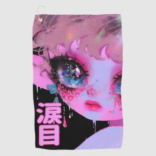 Kawaii Glitter Teary Eyes "Namidame" Japans Golfhanddoek