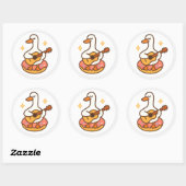 Kawaii Goose Playing Guitar Sticker (Feuille)