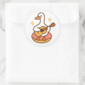 Kawaii Goose Playing Guitar Sticker (Sac)