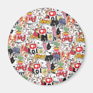 kawaii grappig huisdierontwerp - schattige dierenl magneet
