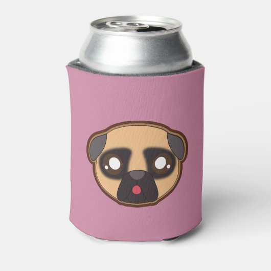 Kawaii grappige pug fles koeler (Blikje Achterkant)