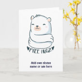 Kawaii GRATIS KNUFFELS IJsbeer Wit Schattig Liefde Kaart (Gele Bloem)