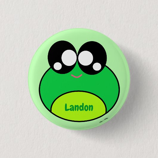 Kawaii Green Frog Cute Ronde Button 3,2 Cm (Voorkant)