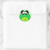 Kawaii Green Frog Cute Ronde Sticker (Tas)