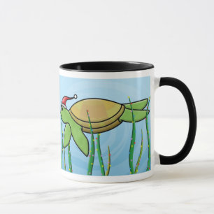 Kawaii Green Zee Turtle kerst Mok