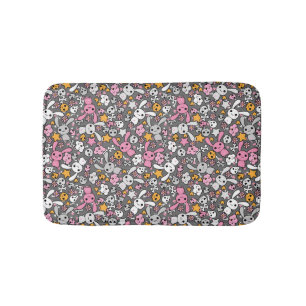 kawaii grijs patroon badmat