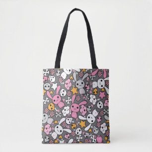 kawaii grijs patroon tote bag