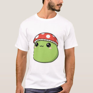 Kawaii Groene Paddenstoel T-shirt