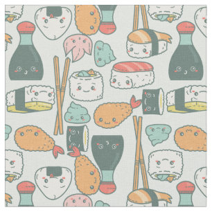 Kawaii groene sushi tempura schattig stof