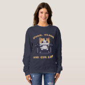 Kawaii Gym Sweatshirt de chat - Joli entraînement  (Devant entier)