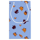 Kawaii Halloween Black Cats & Pumpkins Klein Cadeauzakje (Achterkant)