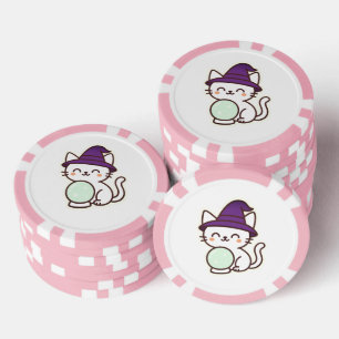 Kawaii Halloween Cat – Magisch en Schattig Spooky Poker Chips