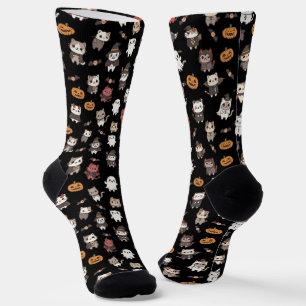 Kawaii Halloween Cat Pattern Sokken