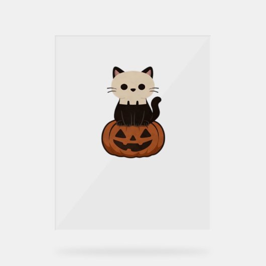 Kawaii Halloween Chat et citrouille T-shirt surdim (Recto)
