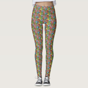 Kawaii Halloween Colorful Monster Leggings