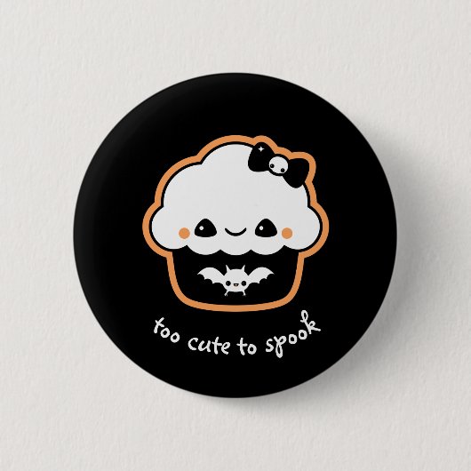 Kawaii Halloween Cupcake Ronde Button 5,7 Cm (Voorkant)