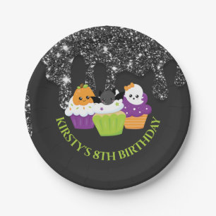 Kawaii Halloween Cupcakes Birthday Party Papieren Bordje