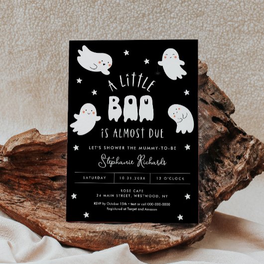 Kawaii Halloween Cute Ghost Baby shower Invitation