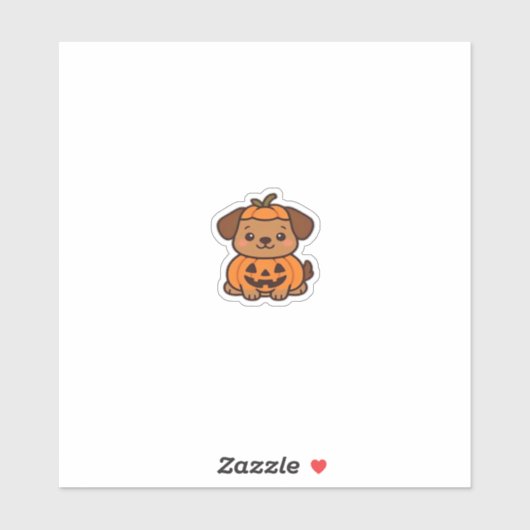 Kawaii Halloween Dog � Pumpkin Puppy Sticker Class (Vel)