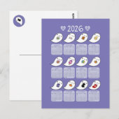 Kawaii Halloween Ghosts 2026 Kalender Briefkaart (Voorkant / Achterkant)