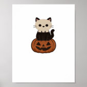 Kawaii Halloween Kat en pompoen Classic T-Shirt Poster (Voorkant)