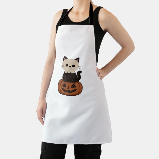 Kawaii Halloween Kat en pompoen Classic T-Shirt Schort (Insitu)
