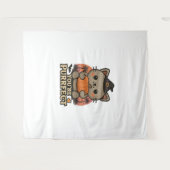 Kawaii Halloween kat met pompoen, Schattigee heks  Wandkleed (Voorkant (horizontaal))