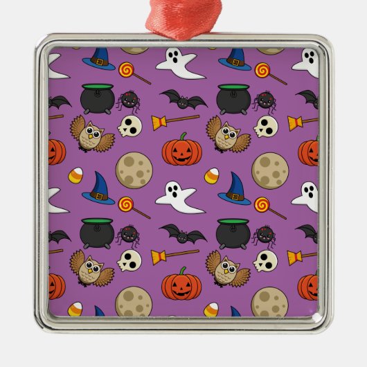 Kawaii Halloween Pack Metalen Ornament (Voorkant)