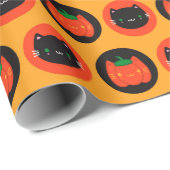 Kawaii Halloween Pumpkin Cats Cadeaupapier (Rol Hoek)