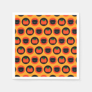 Kawaii Halloween Pumpkin Cats Servet