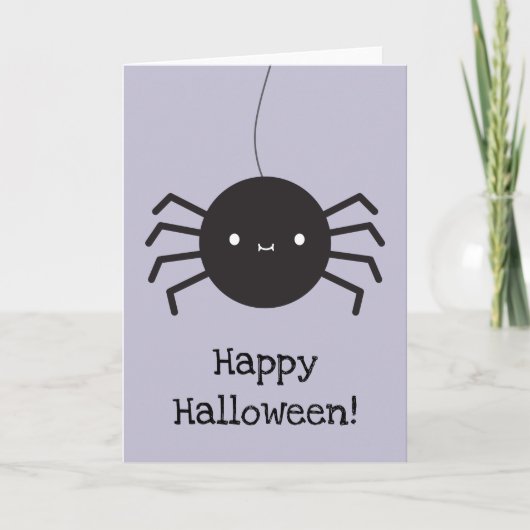 Kawaii Halloween Spider Kaart (Voorkant)