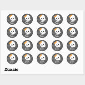 Kawaii Halloween-spook Ronde Sticker (Vel)