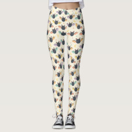 Kawaii Halloween vleermuizen Patroon met sterren L Leggings