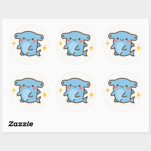 Kawaii Hammerhead Shark Sticker (Feuille)